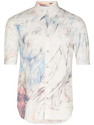 Alexander McQueen abstract-print cotton shirt - White