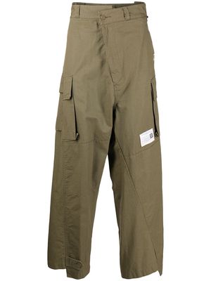 Maison Mihara Yasuhiro twist-leg cargo trousers - Green