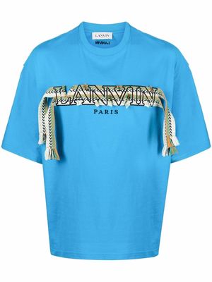 LANVIN Oversized Curb logo appliqué T-shirt - Blue