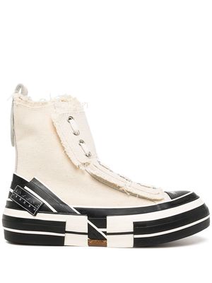 Y's lace-up hi-top sneakers - Neutrals