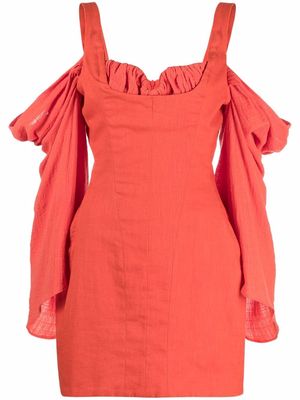 CONCEPTO Cleo bustier-layered mini-dress - Orange