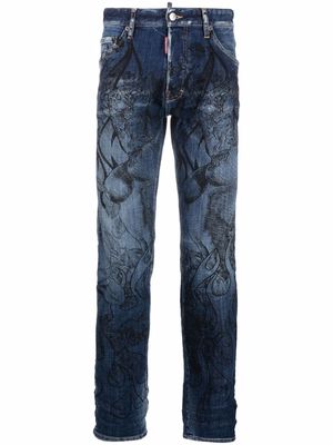 Dsquared2 graphic-print jeans - Blue