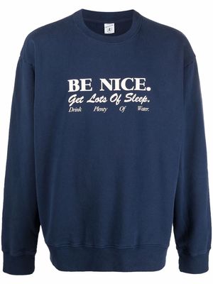 Sporty & Rich Be Nice cotton sweatshirt - Blue