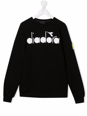 Diadora Junior TEEN logo crew-neck sweatshirt - Black