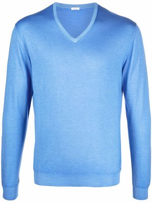Malo V-neck cashmere-silk jumper - Blue