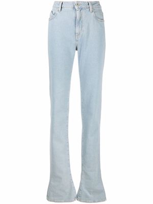 The Attico elongated flared jeans - Blue