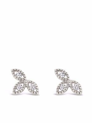 Dinny Hall 14kt white gold Jasmine Flower diamond earrings - Silver
