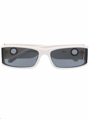 Linda Farrow Mya rectangle-frame sunglasses - White