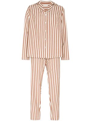 GENERAL SLEEP Classic striped organic-cotton pyjamas - White