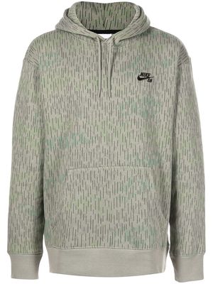 Nike embroidered-logo drawstring hoodie - Grey