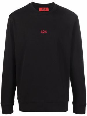 424 logo crew neck sweatshirt - Black