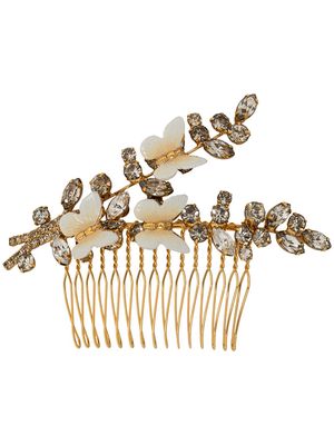 Jennifer Behr Millie crystal-butterfly comb - Gold