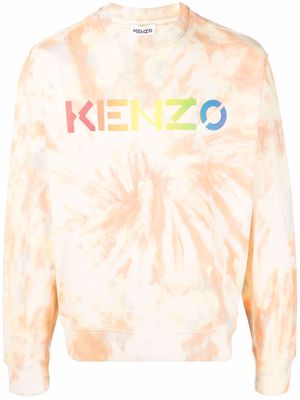 Kenzo logo-print tie-dye sweatshirt - Orange
