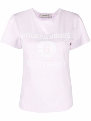 Golden Goose logo-print short-sleeve T-shirt - Purple