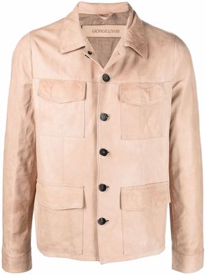 Giorgio Brato leather shirt jacket - Neutrals