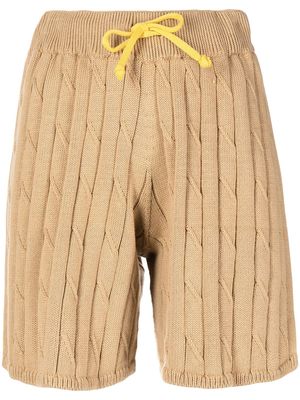 Joshua Sanders drawstring cable-knit shorts - Brown