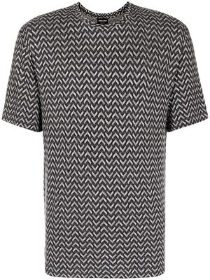 Giorgio Armani monogram-pattern print T-shirt - Grey