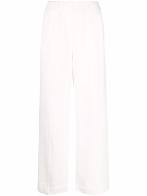 12 STOREEZ wide-leg stitched-crease trousers - White
