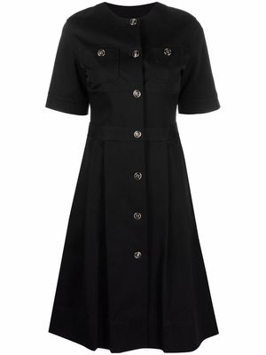 Salvatore Ferragamo button-up flared dress - Black