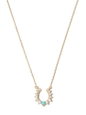 Adina Reyter 14kt yellow gold horseshoe diamond pendant necklace