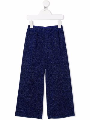 Oseree Kids glittered flared trousers - Blue