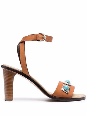 ETRO embellished open-toe sandals - Brown