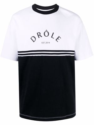 Drôle De Monsieur two-tone logo print T-shirt - White