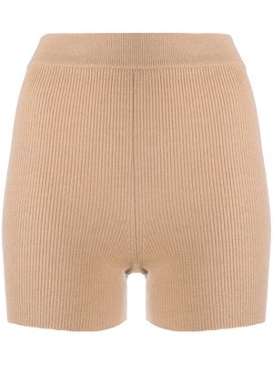 Cashmere In Love Alexa ribbed-knit biker shorts - Neutrals