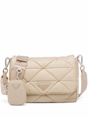 Shop PRADA RE NYLON 2023-24FW Nylon Plain Logo Shoulder Bags  (1NI545R067F0002) by ForTomorrow