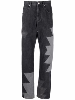 Isabel Marant Jeilan patchwork straight-leg jeans - Grey