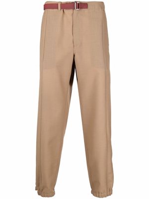 LANVIN belted-waist tapered trousers - Neutrals