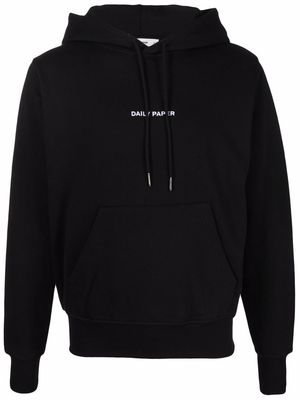 Daily Paper embroidered-logo cotton hoodie - Black