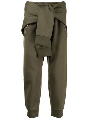 Neil Barrett hybrid layered track pants - Green
