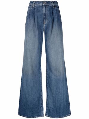 Nili Lotan wide-leg bleach-effect denim jeans - Blue