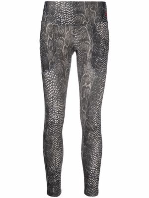 R13 snakeskin-print cropped leggings - Grey