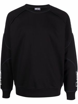 Diesel logo-print sleeve sweatshirt - Black