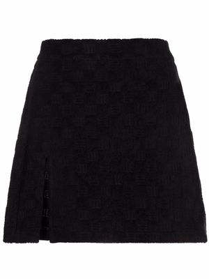 AMBUSH monogram-debossed mini skirt - Black