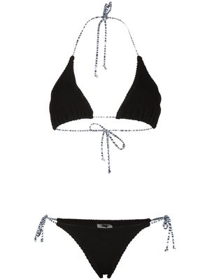 Rielli Cisco stripe-pattern bikini set - Black