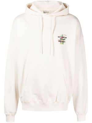 Drôle De Monsieur slogan-print pullover hoodie - White