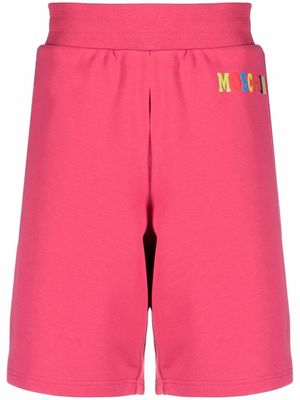 Moschino logo-print organic cotton shorts - Pink