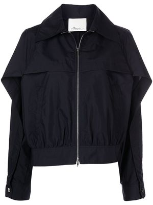 3.1 Phillip Lim cape-sleeves boxy zip-up jacket - Blue