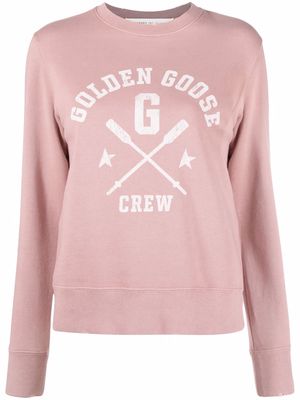 Golden Goose logo-print crew-neck sweatshirt - Pink