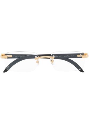 Cartier Eyewear rectangle-frame clear glasses - Black