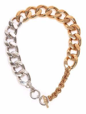 JW Anderson two-tone chunky chain necklace - Gold