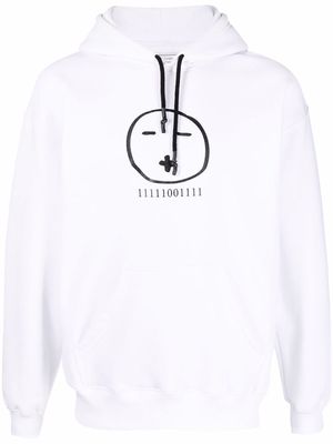 Société Anonyme logo-print cotton-blend hoodie - White