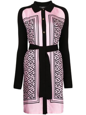 Versace Greca pattern knitted dress - Pink