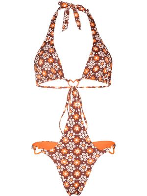 Frankies Bikinis April floral print monokini - Brown