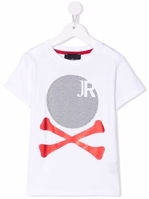 John Richmond Junior logo-embellished cotton T-shirt - White
