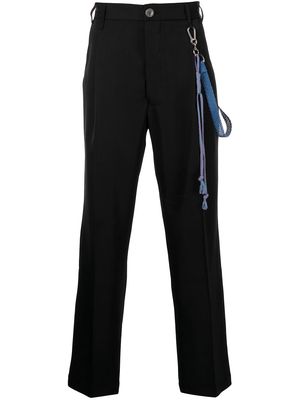 Song For The Mute strap-detail straight-leg trousers - Black