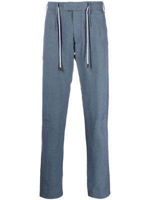 Eleventy drawstring linen track pants - Blue